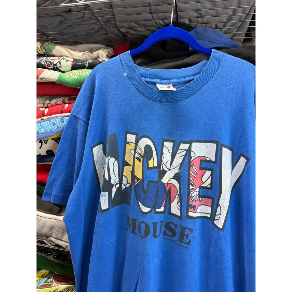 Vintage Artex Mickey Mouse Blue Graphic T-Shirt Mens XL Single Stitch USA Made